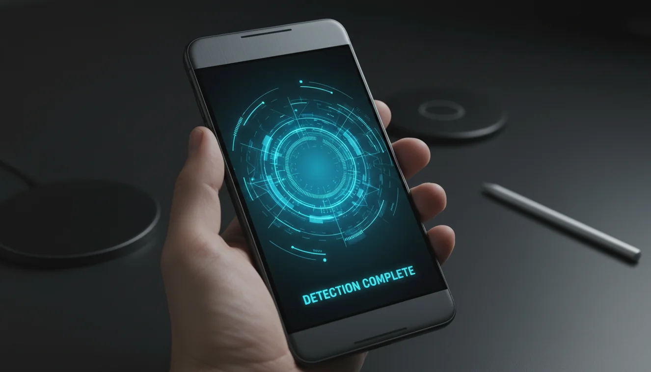 AI detection app showing content analysis on mobile screen