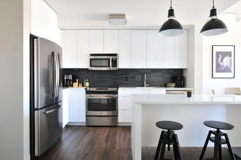 A modern white kitchen